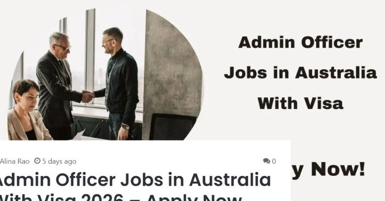 Admin Officer Jobs in Australia With Visa 2026